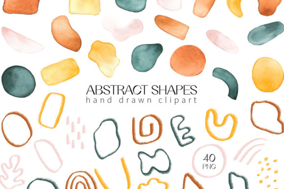 Abstract Shapes Watercolor Clipart