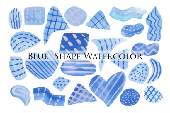 Blue Shape Watercolor Illustrations