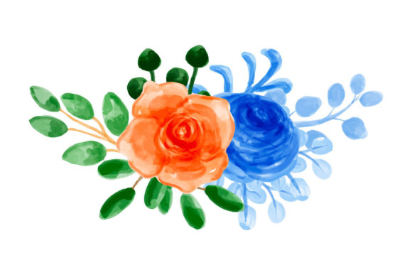 Floral Arrangement with Watercolor Illustrations