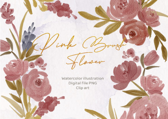 Flower Pink Watercolor Clip Art