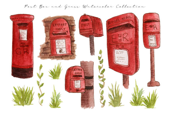 Post Box Mail Watercolor Collection
