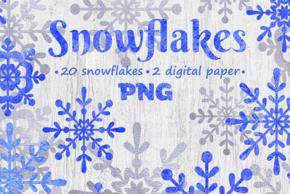 Snowflakes Watercolor Clipart