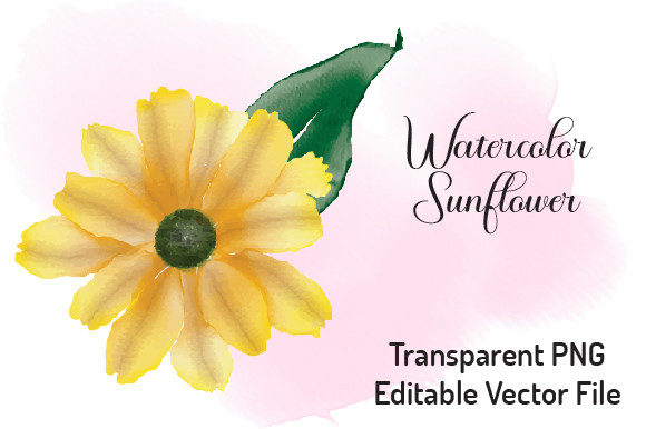 Sunflower Watercolor Clipart 6