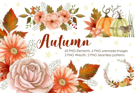Watercolor Autumn Collection and Illustrations