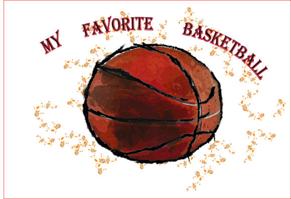 Watercolor Basketball PNG, Sublimation