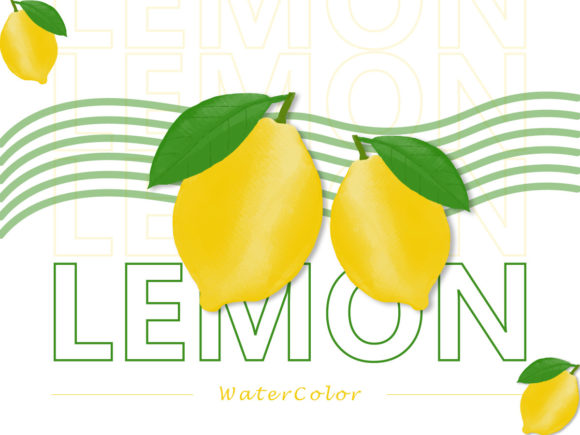 Watercolor Hand Painted Lemon Clipart and Illustrations