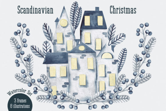 Watercolor Set “Scandinavian Christmas and Illustrations